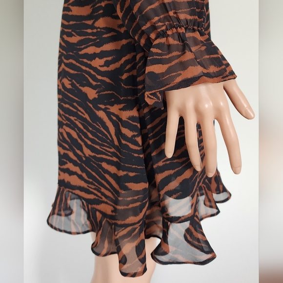 H&M DRESS ZEBRA PRINT BROWN BLACK - Picture 5 of 10